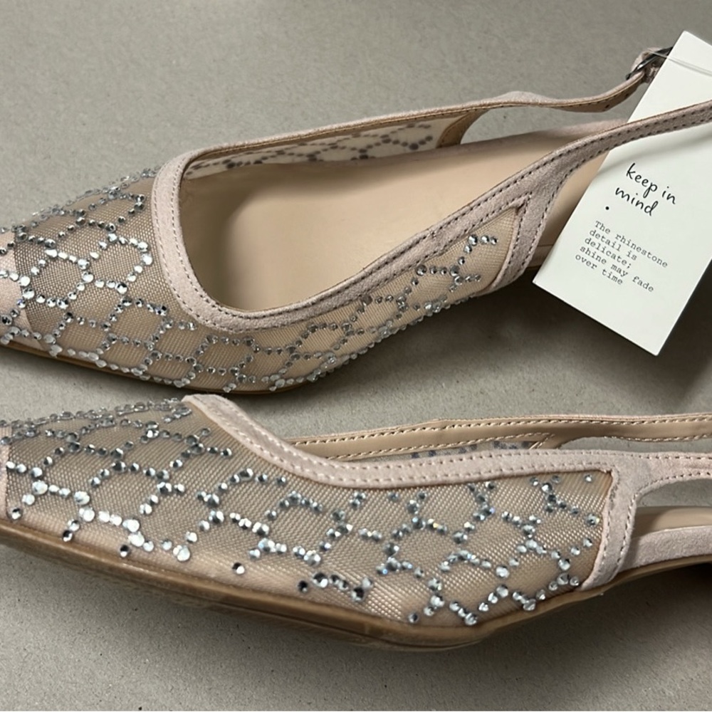 Women's Silver and Cream Mesh Flats